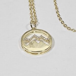 NEW 14k Gold Plated Mountain Necklace